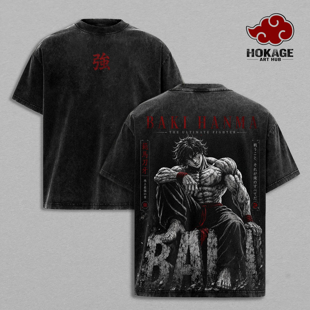 Baki Hanma Ultimate Fighter Anime Vintage Washed Tee