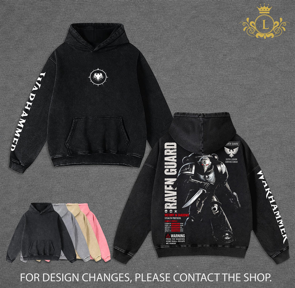 Raven Guard Warhammer 40K Dawn of War IV Vintage Washed Hoodie