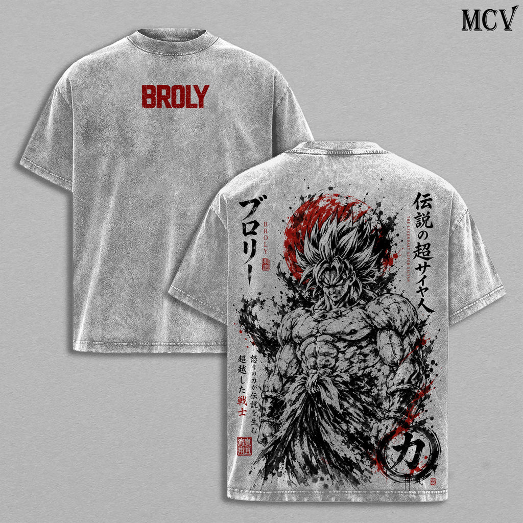 Broly SuperSaiyan Berserker DBZ Anime Vintage Washed Tee