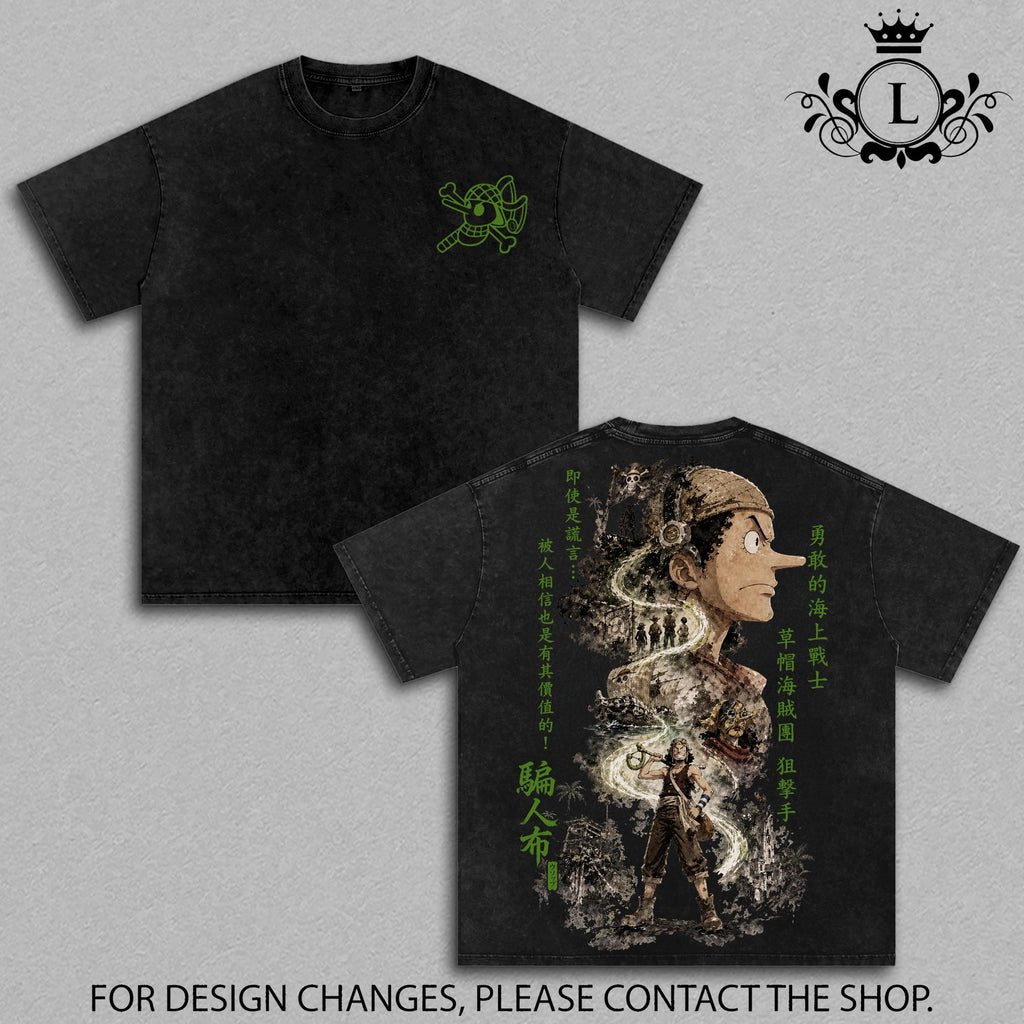 Usopp One Pieceee Anime Vintage Washed Tee