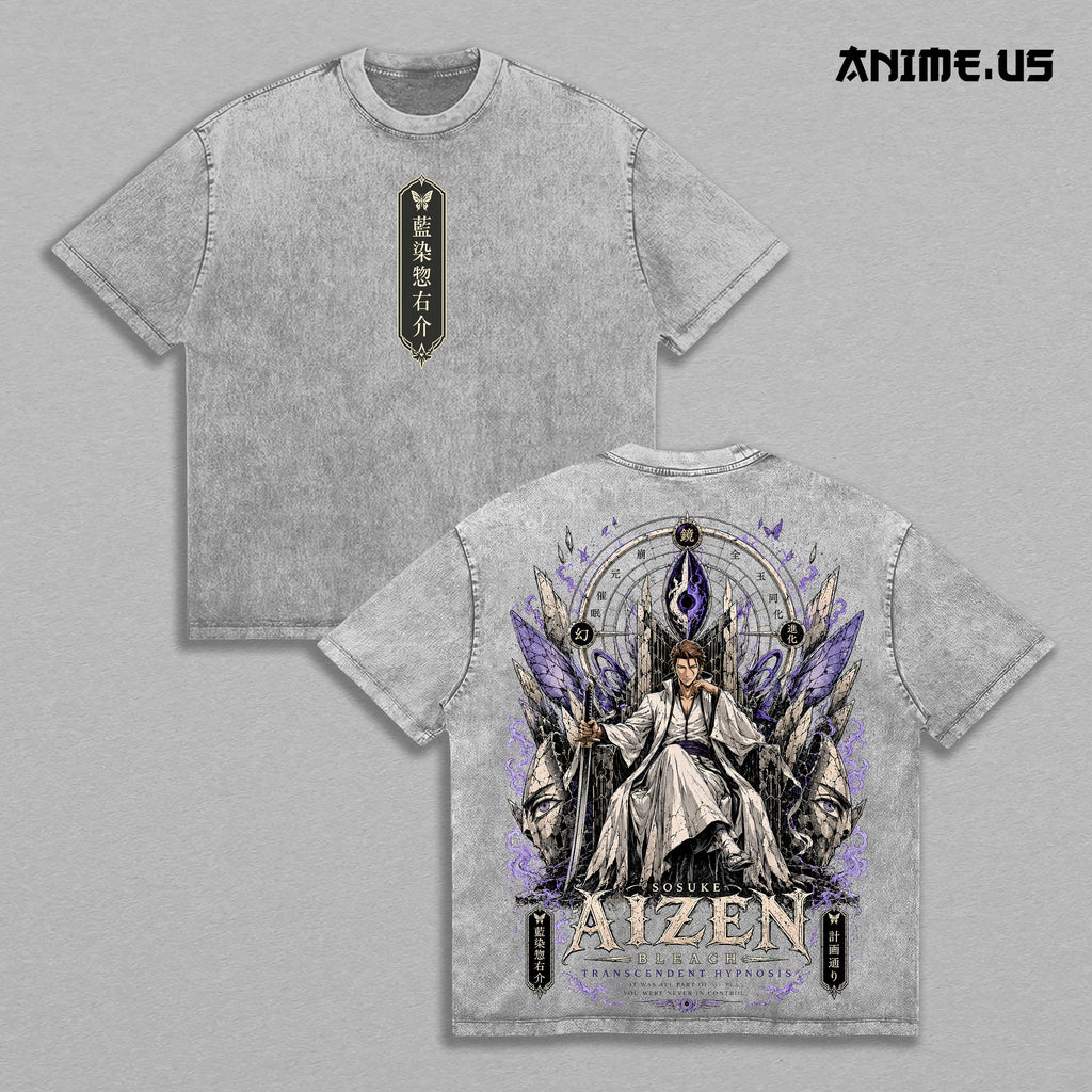 Sosuke Aizen Bleach Complete Hypnosis Anime Vintage Washed Tee