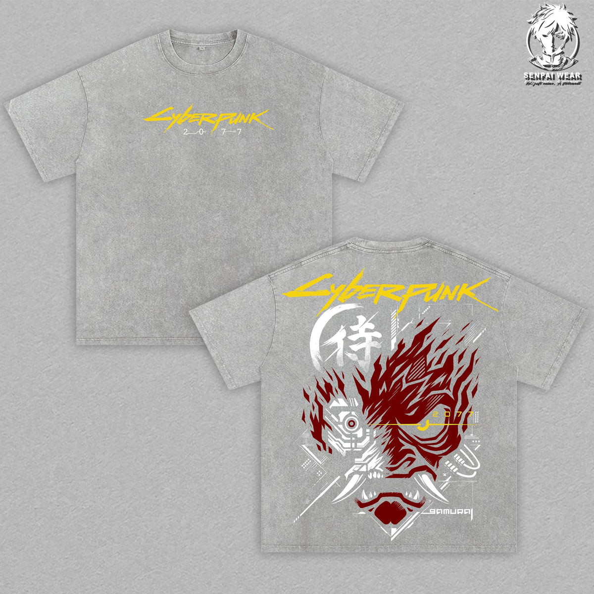 Samurai Cyberpunk 2077 Vintage Washed Tee