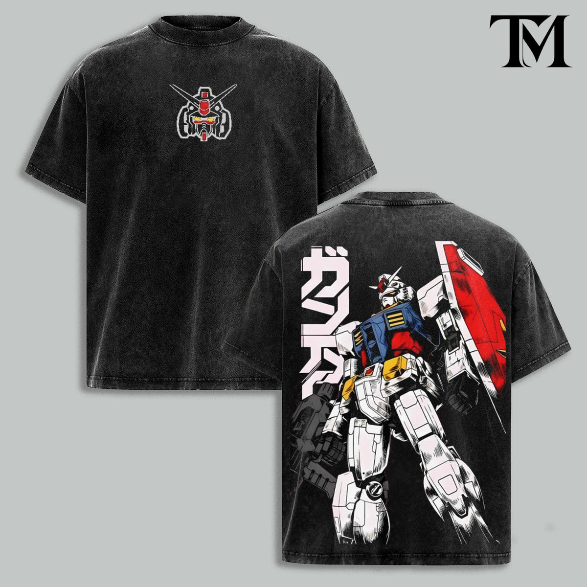 6 Design Gundam RX-78 Mobile Suit Anime Vintage Washed Tee