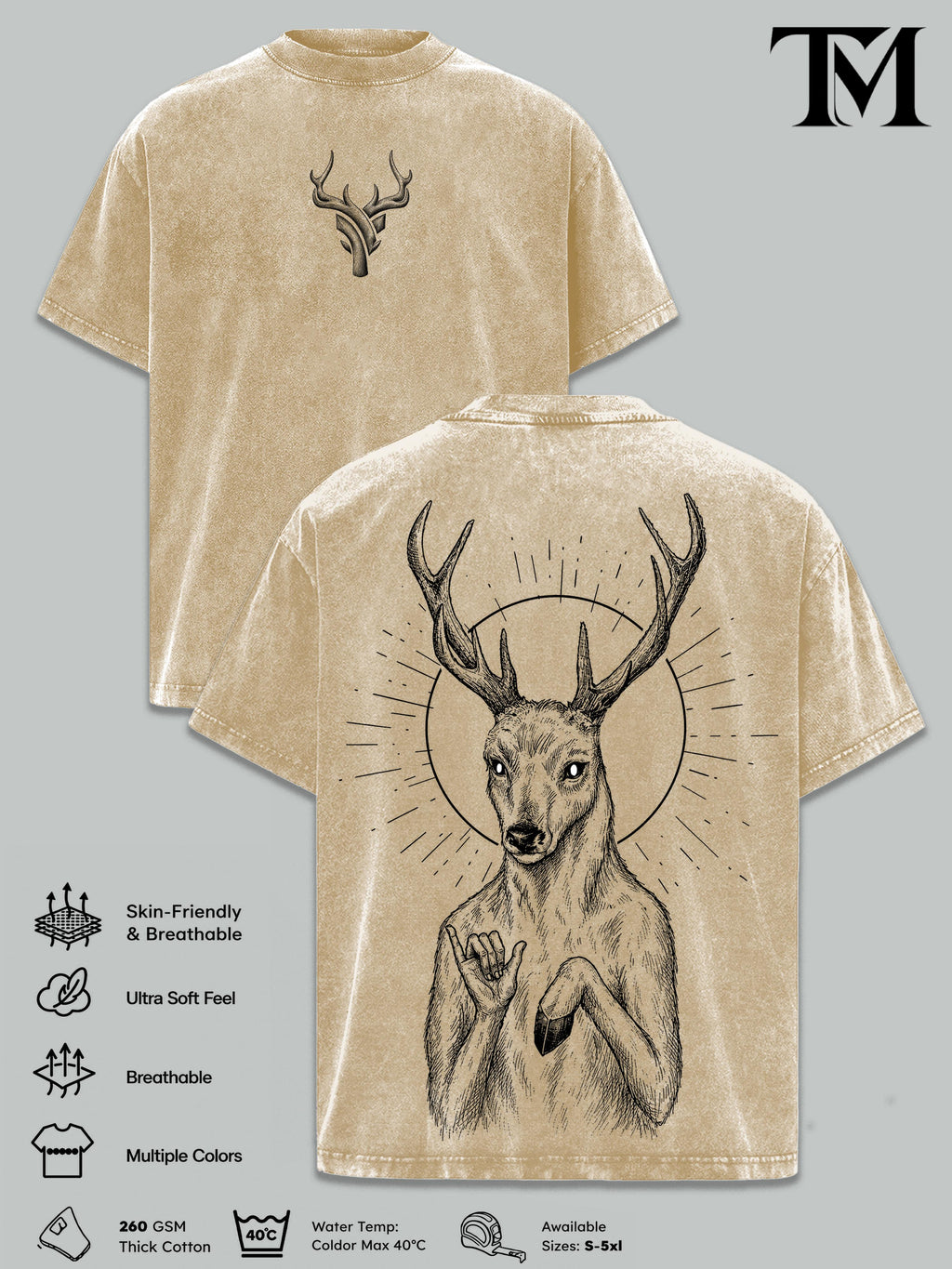 Deer God The Lich Adventure Time Vintage Washed Tee