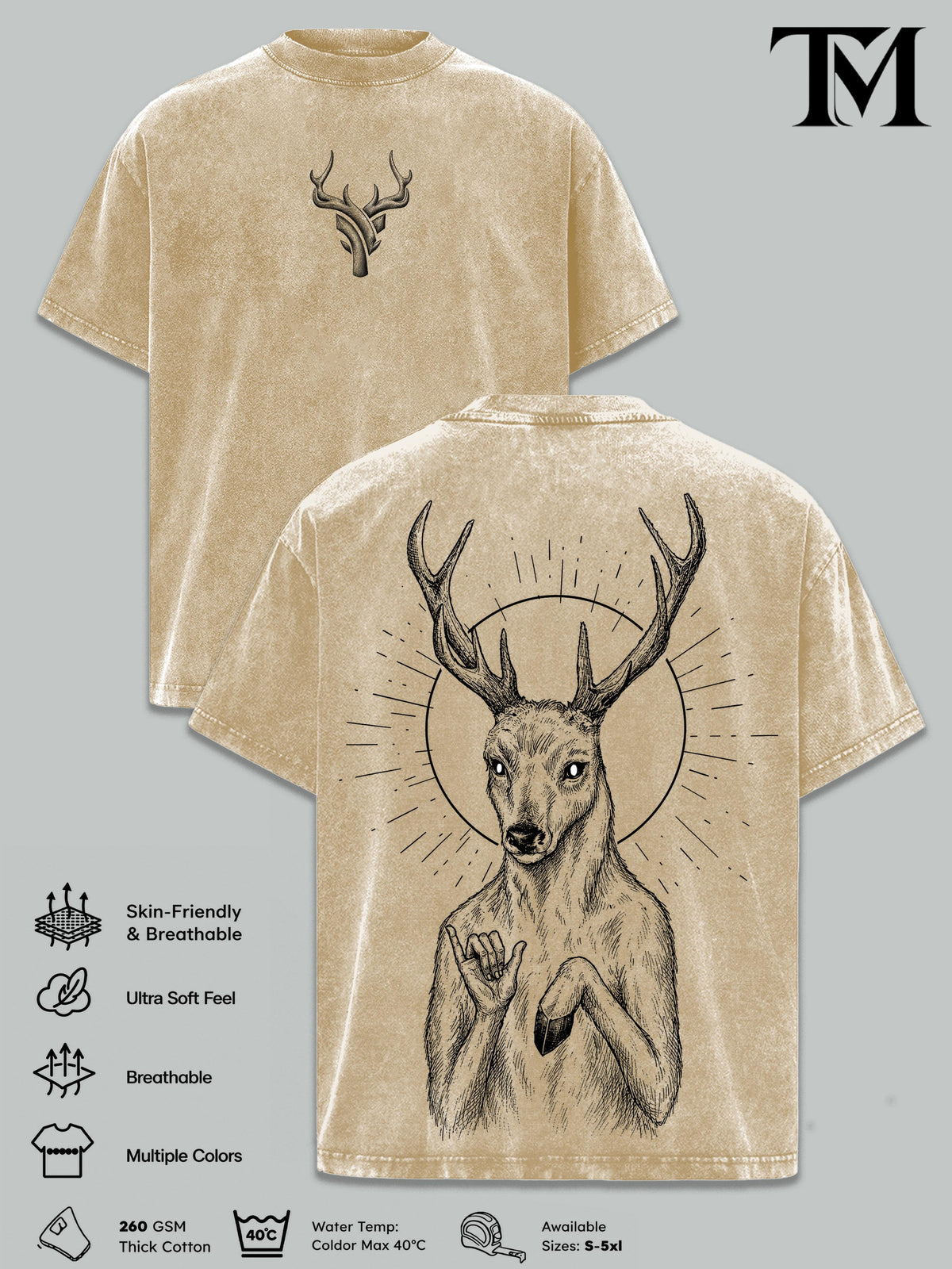 Deer God The Lich Adventure Time Vintage Washed Tee