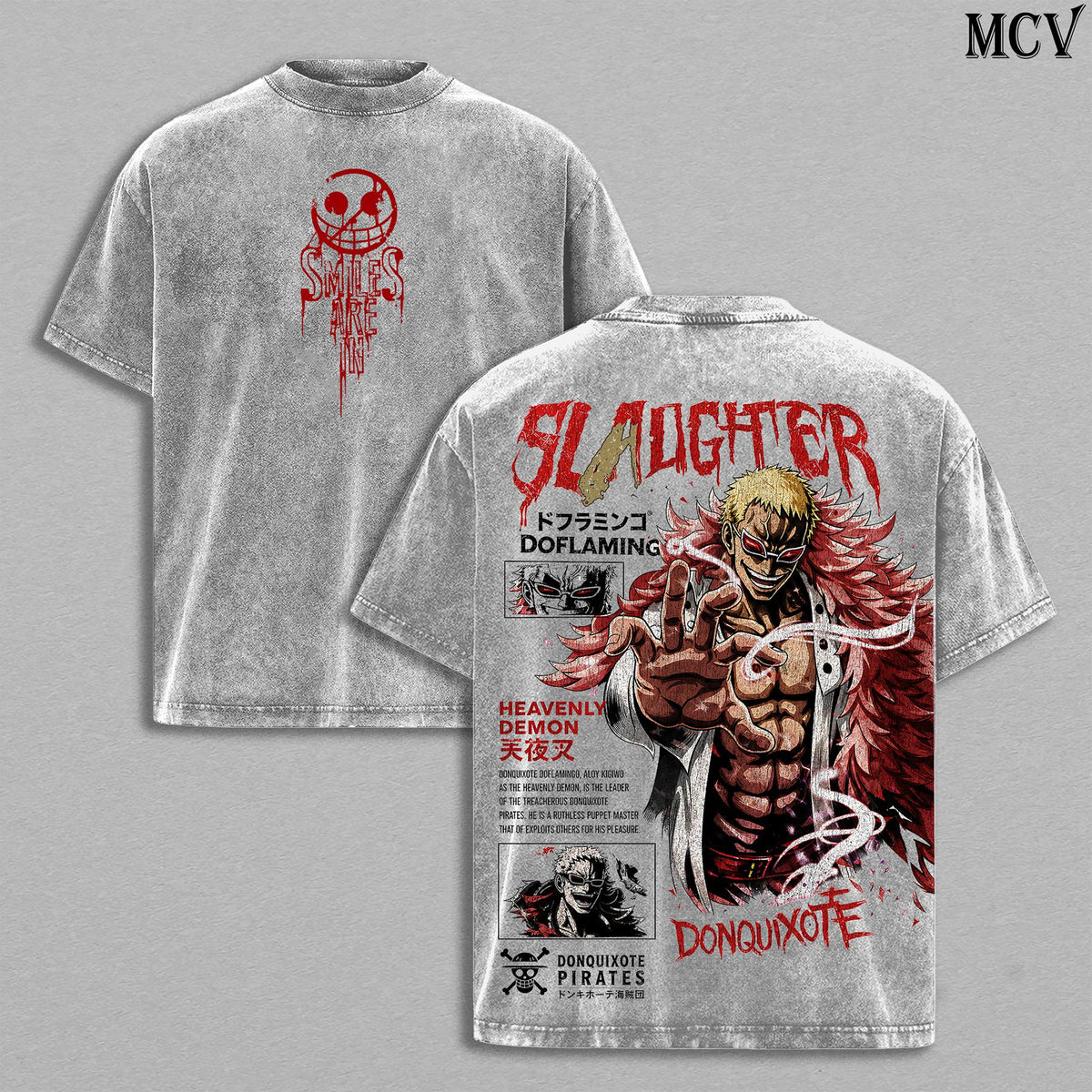 Donquixote Doflamingo OnePiecee's Heavenly Demon Anime Vintage Washed Tee