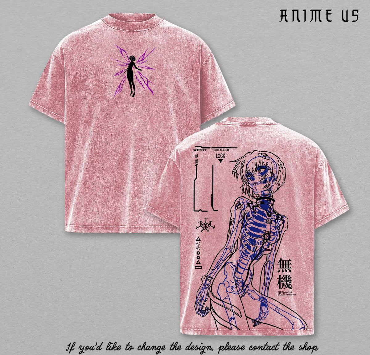 Rei Ayanami Cybercore Neon Genesis Evangelion Anime Vintage Washed Tee