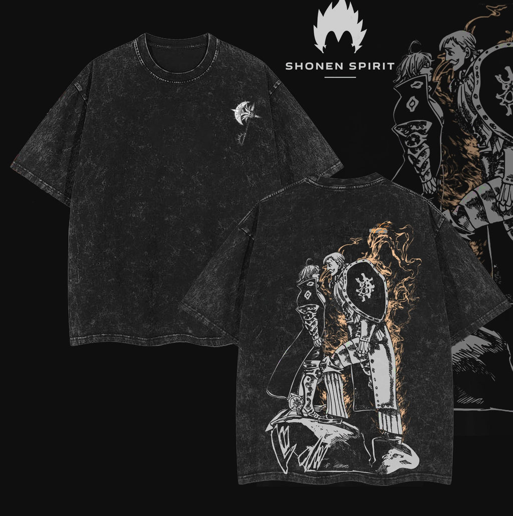 Escanor vs Estarossa The Seven Deadly Sins Anime Vintage Washed Tee
