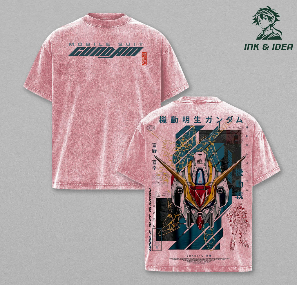 RX-93 Nu Gundam Mobile Suit Gundam Anime Vintage Washed Tee