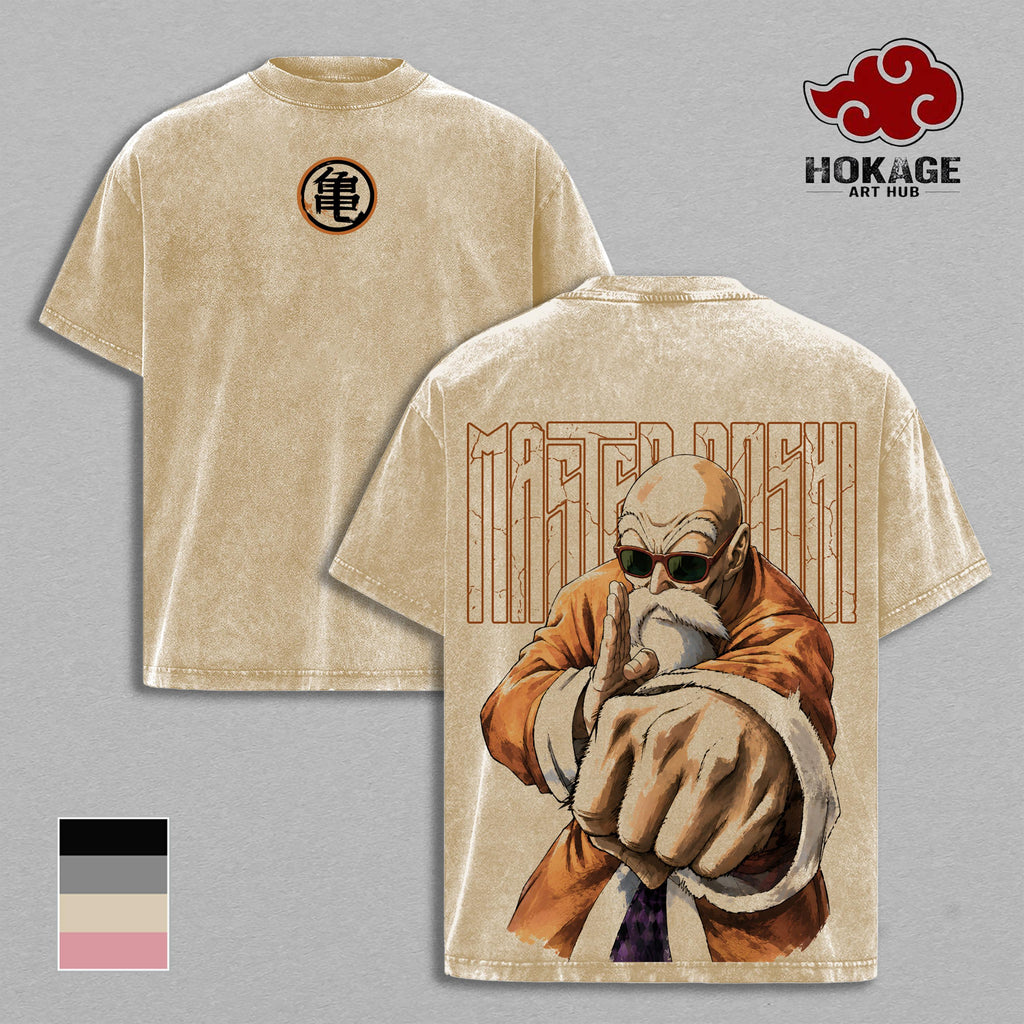 Master Roshi DBZ Turtle Hermit Anime Vintage Washed Tee