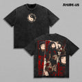 Hinata Hyuga Cross Red Rose Dark Aesthetic Naruto Anime Vintage Washed Tee Heavy Cotton Streetwear Graphic Shirt Manga Gift