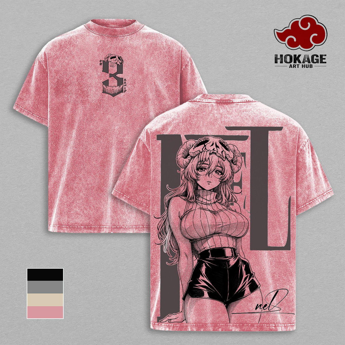 Nelliel Bleach TYBW Part 4 Nel Espada Anime Vintage Washed Tee