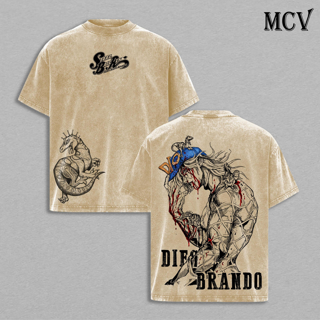 Diego Brando JoJo’s Bizarre Adventure Steel Ball Run Anime Washed Tee