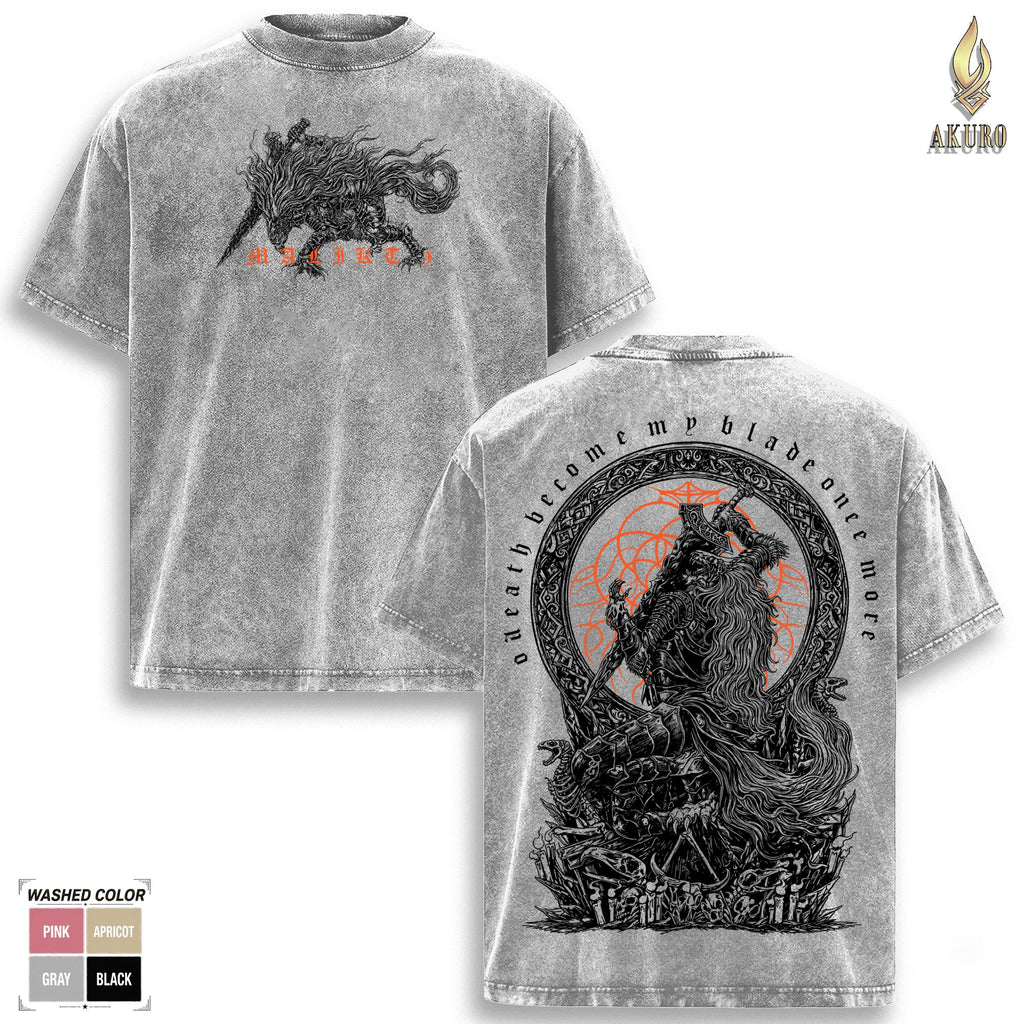 The Black Blade Maliketh Elden Ring Vintage Washed Tee
