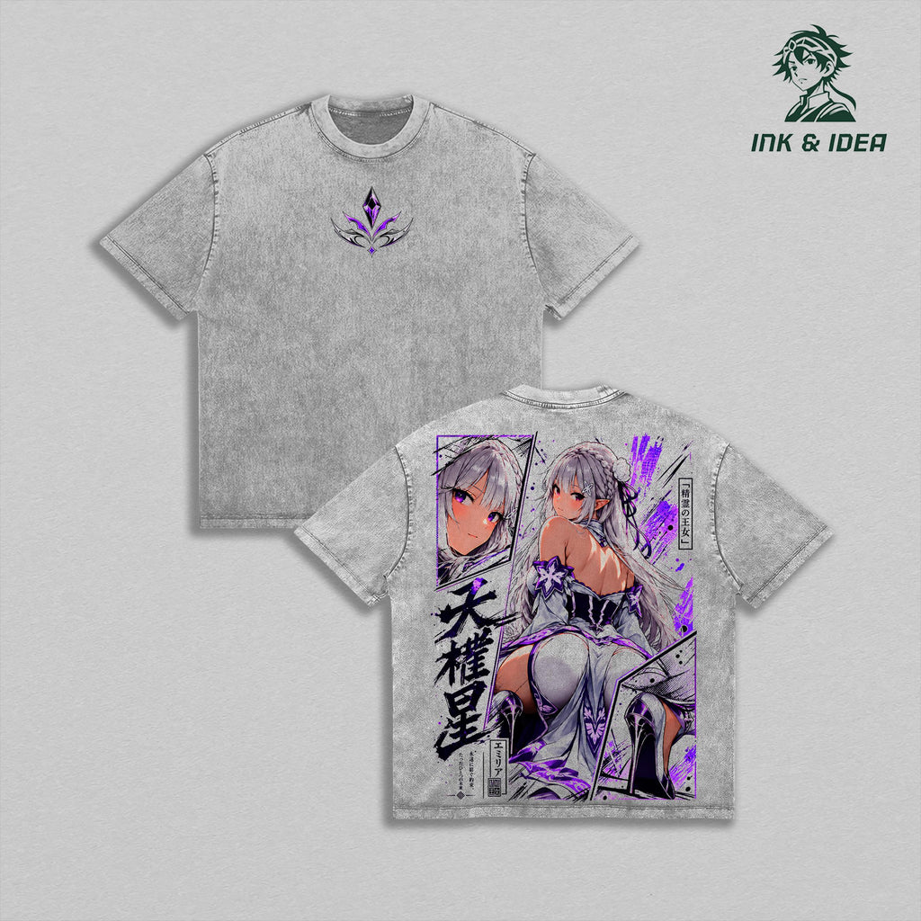 Emilia Half-Elf Princess Re:Zero Anime Vintage Washed Tee