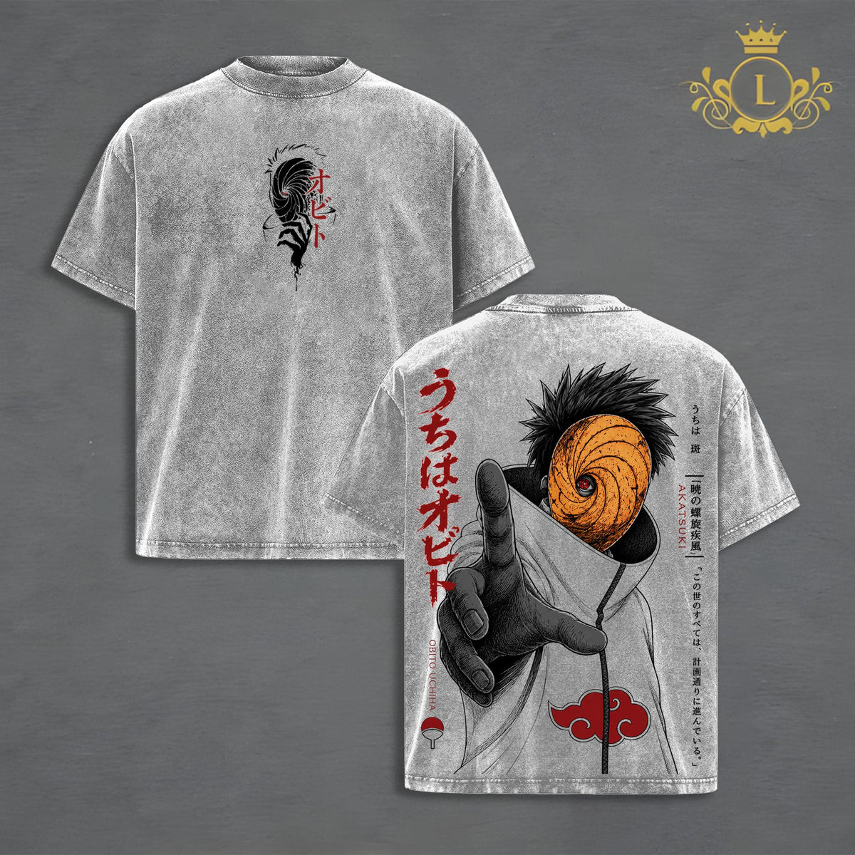 Obito Uchiha Naruto Mangekyo Sharingan Anime Vintage Washed Tee