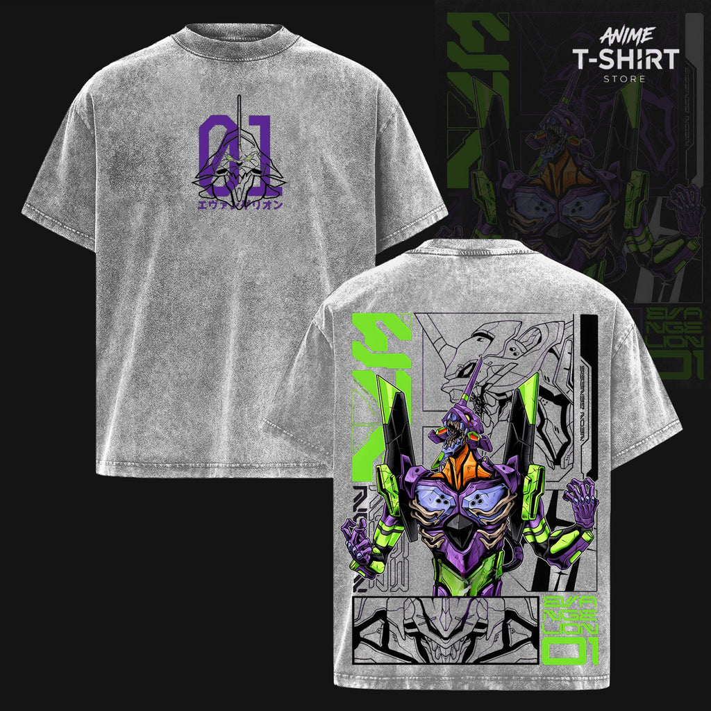 Evangelion Unit-01 Neon Genesis Evangelion Anime Vintage Washed Tee