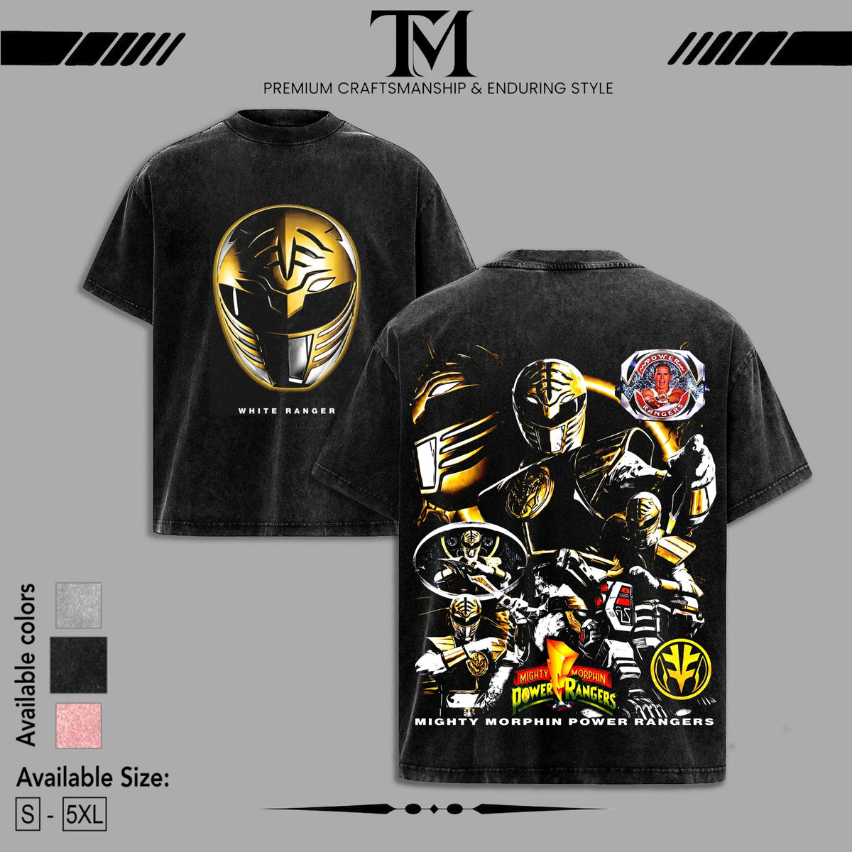 Yellow Ranger Mighty Morphin Power Rangers Vintage Washed Tee