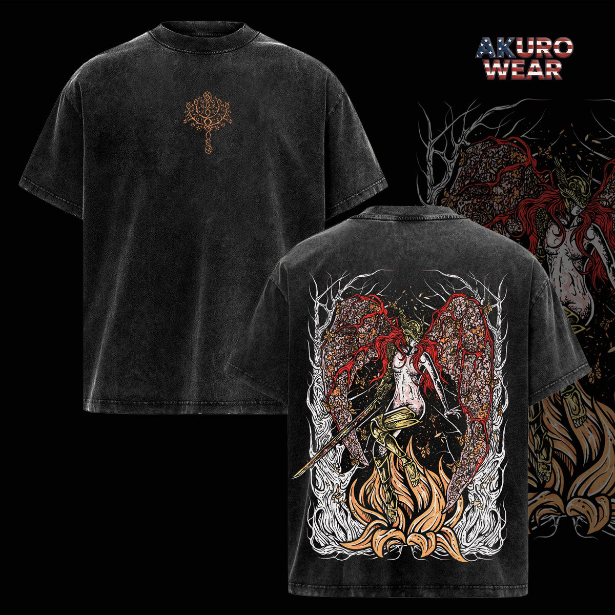 Malenia Elden Ring Dark Fantasy Warrior Vintage Washed Tee