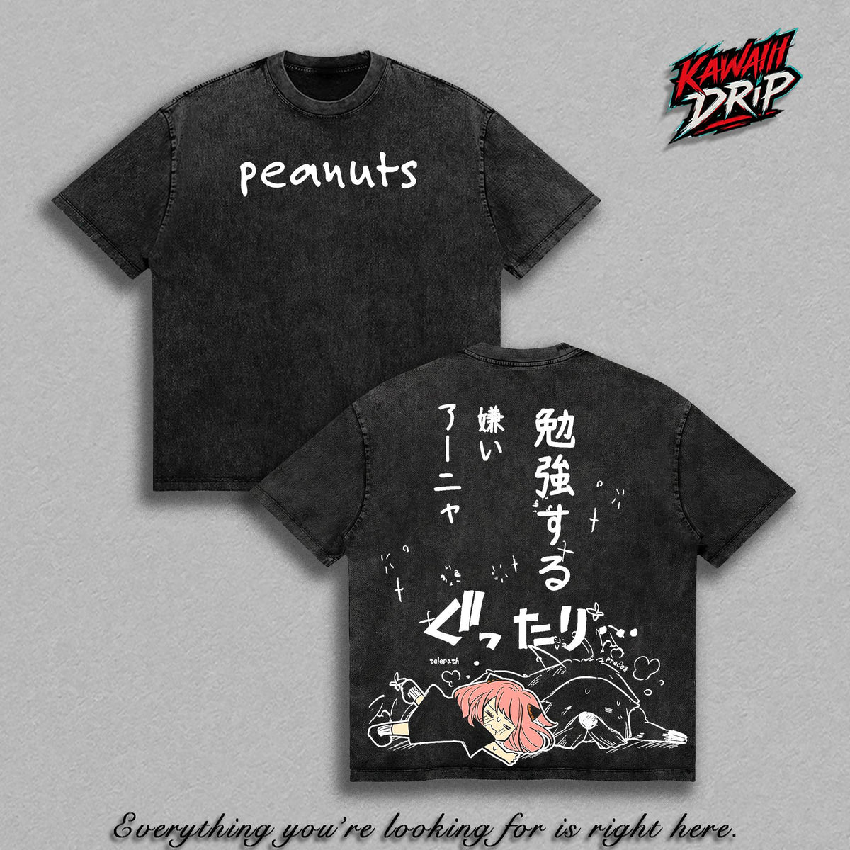 Anya Forger Spy x Family Peanuts Anime Vintage Washed Tee