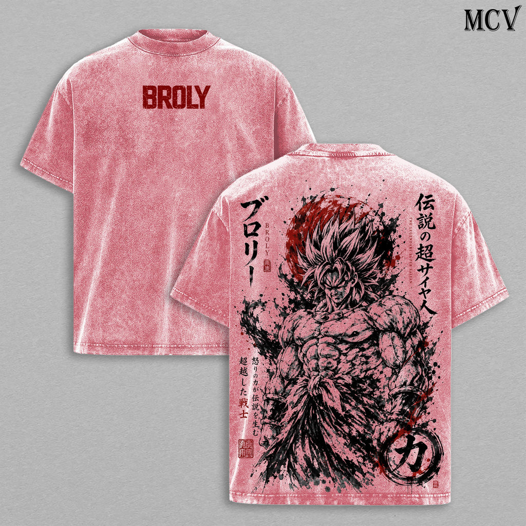 Broly SuperSaiyan Berserker DBZ Anime Vintage Washed Tee