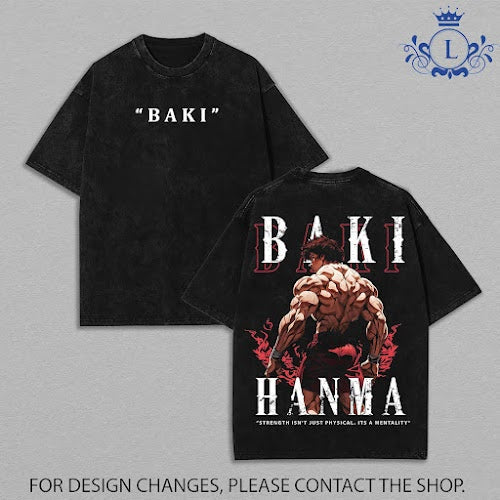 Baki Hanma Pump Cover Workout Anime Vintage Washed Tee