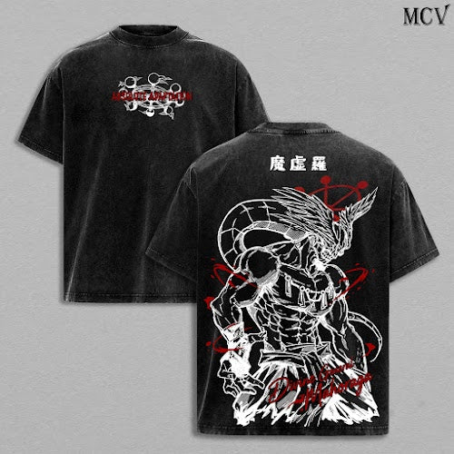 Mahoraga JJK Anime Vintage Washed Tee & Hoodie