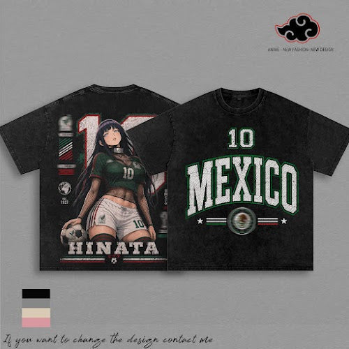 Mexico World Football Tour 2026 x Hinata Anime Vintage Washed Tee