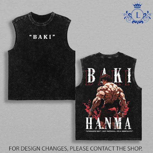 Baki Hanma Pump Cover Workout Anime Vintage Washed Tee