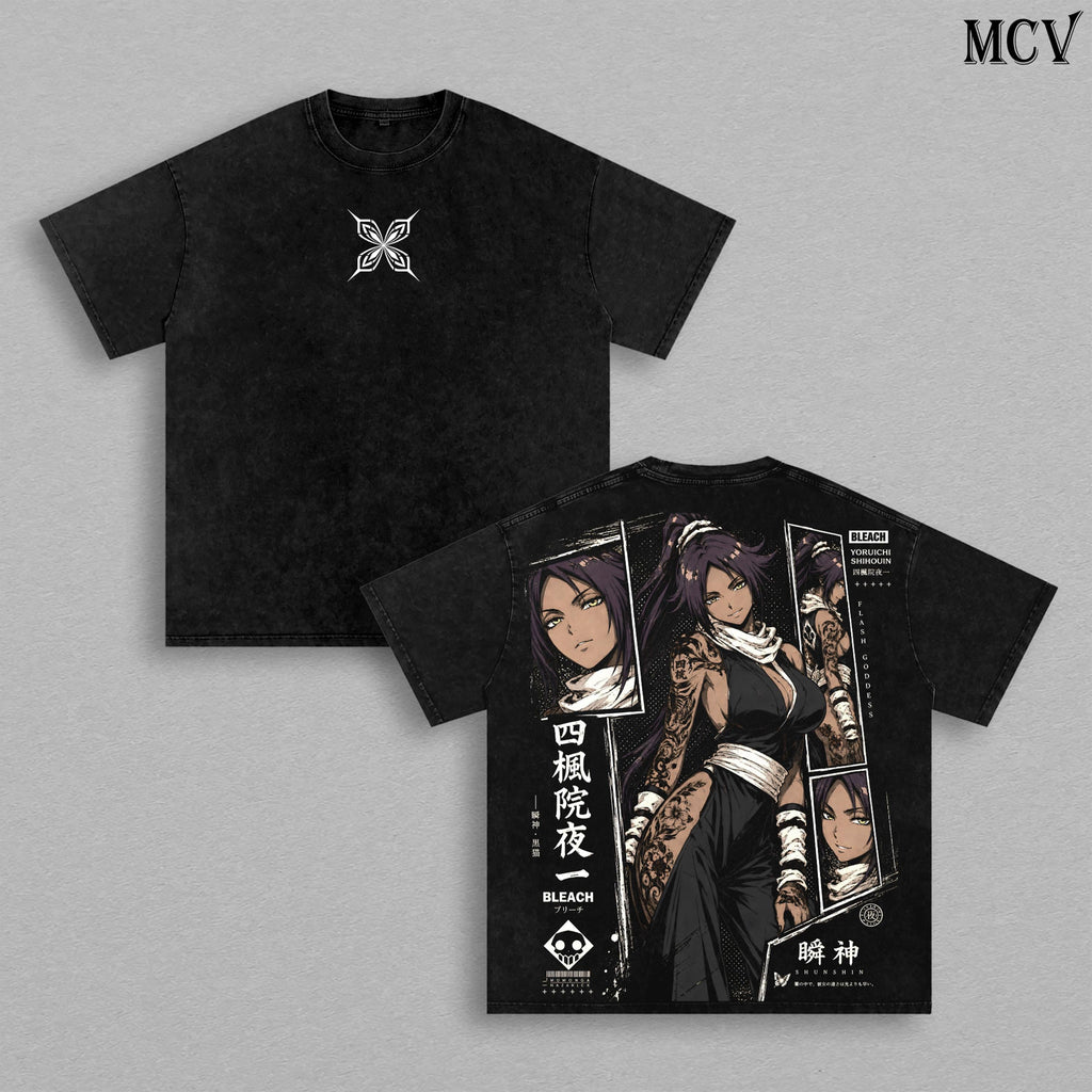 Yoruichi Shihōin Bleach Irezumi Flash Goddess Anime Vintage Washed Tee