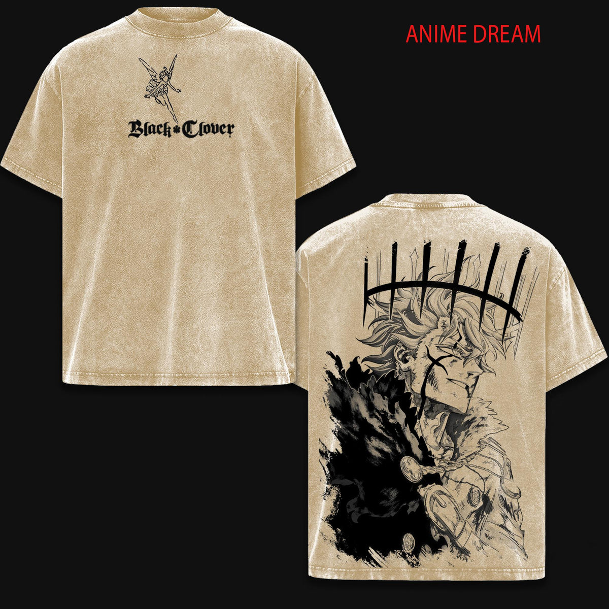 Yuno Black Clover Anime Vintage Washed Tee