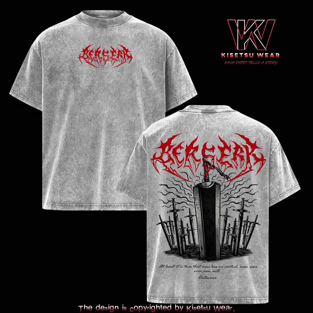 Guts Gym Pump Cover Berserk Anime Vintage Washed Tee