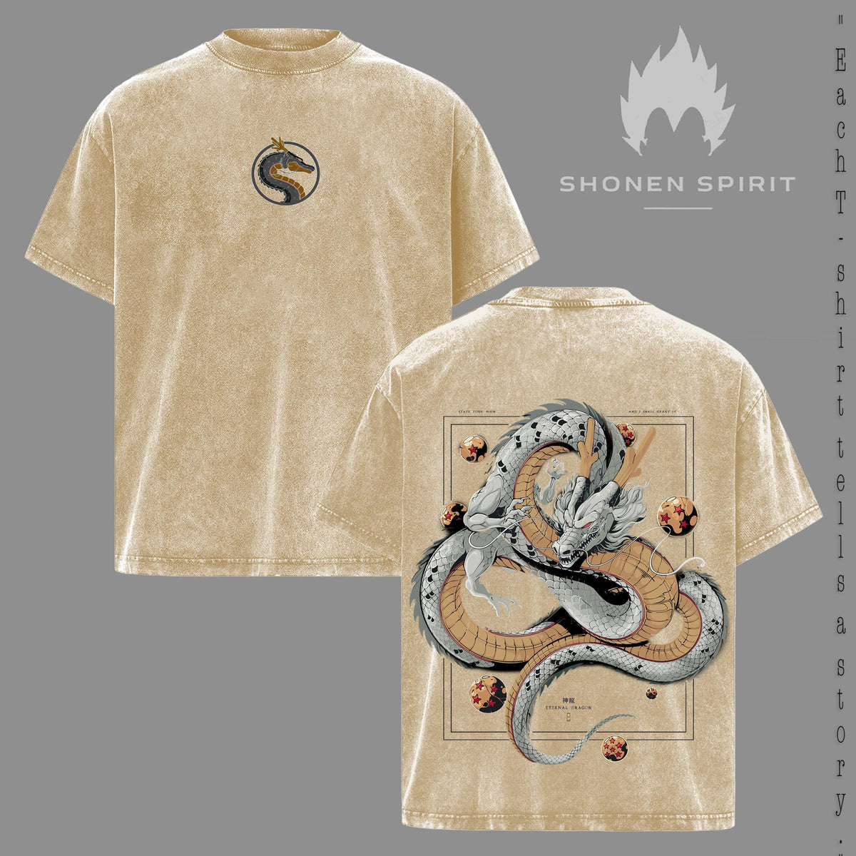 Eternal Dragon Legendary Dragon Spirit Anime Vintage Washed Tee