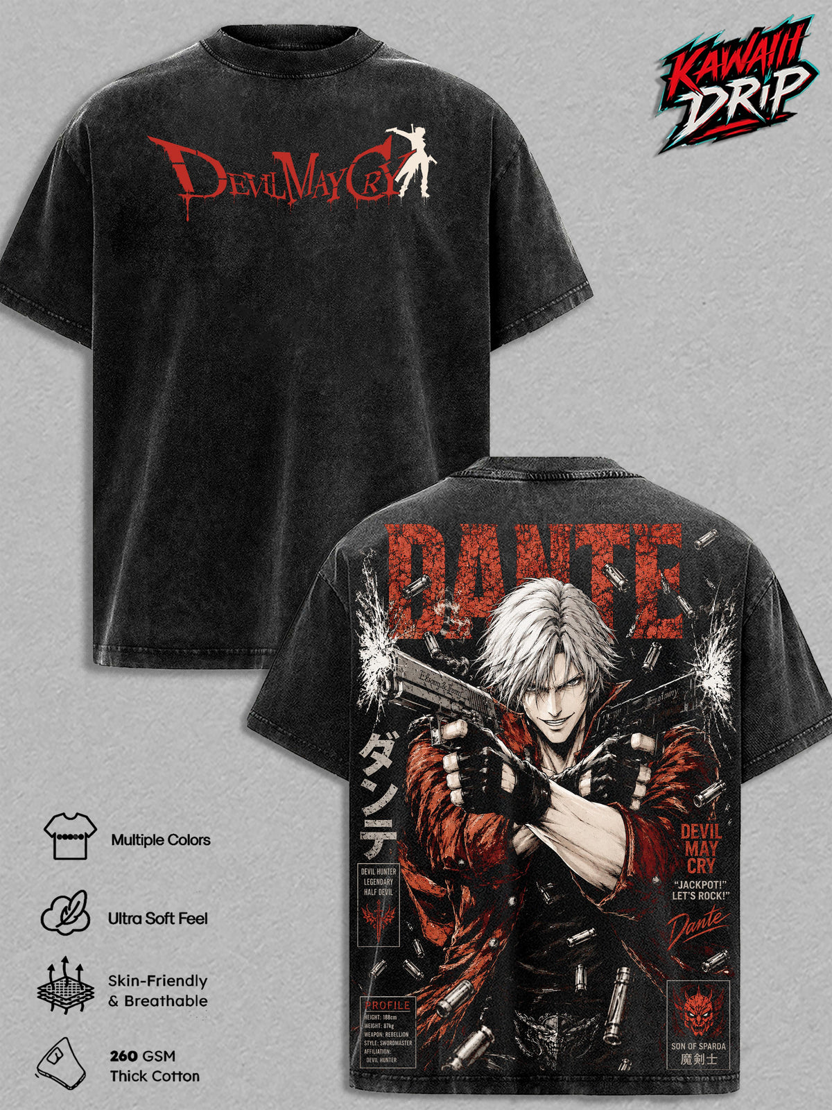 Dante Devil May Cry Vintage Washed Tee