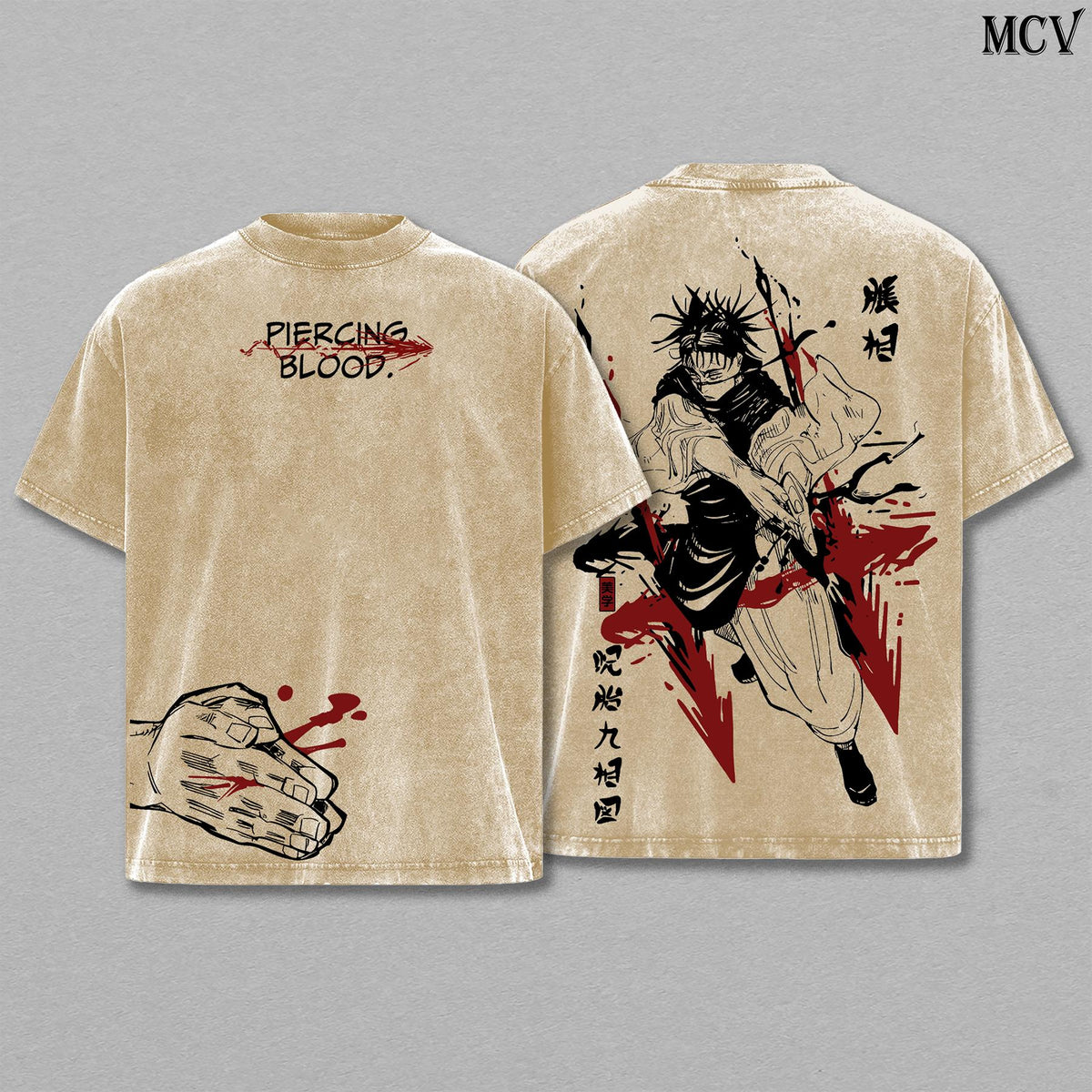Choso Jujutsu Kaisen Death Painting Womb Arc Anime Vintage Washed Tee