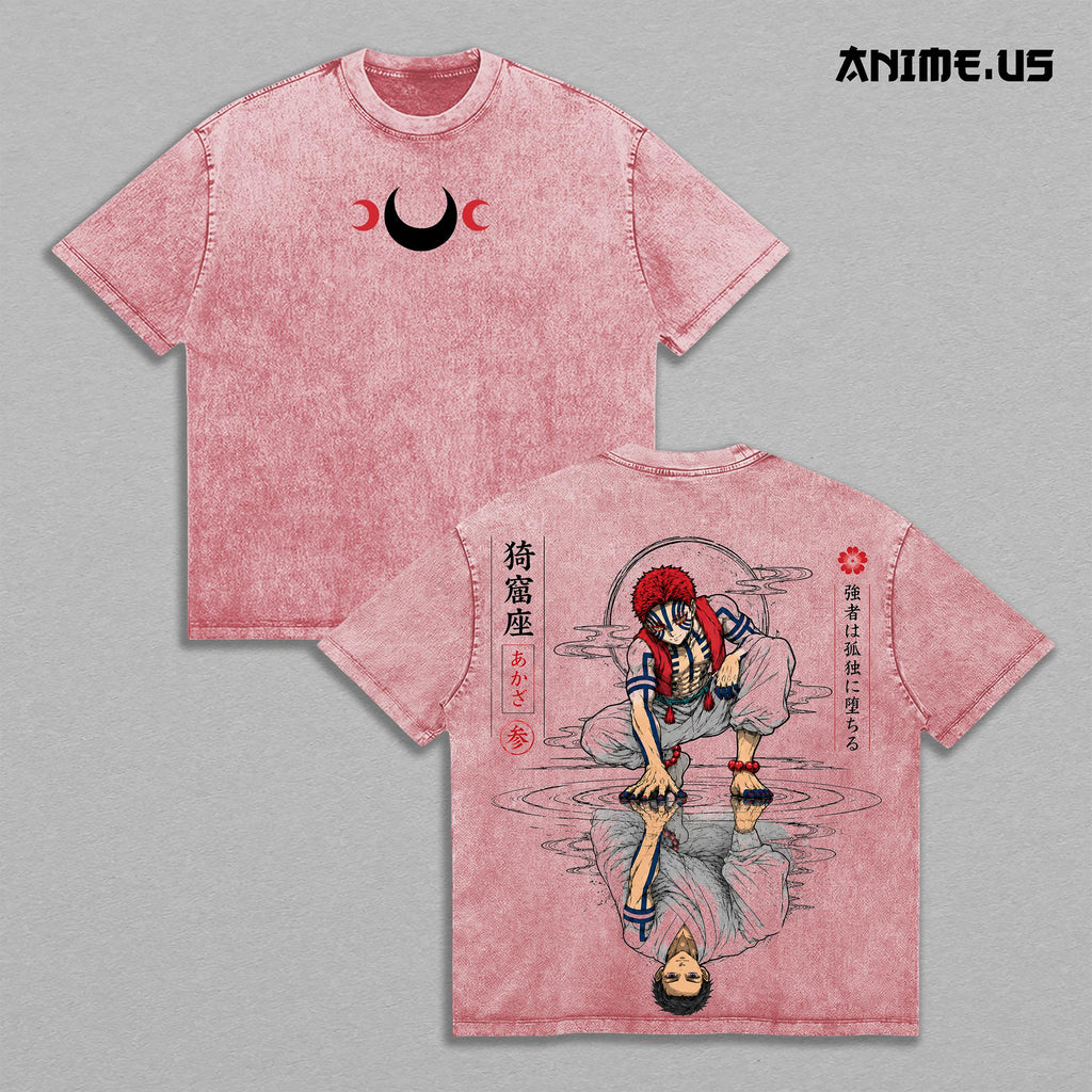 Akaza Upper Rank III Demon Slayer Anime Vintage Washed Tee