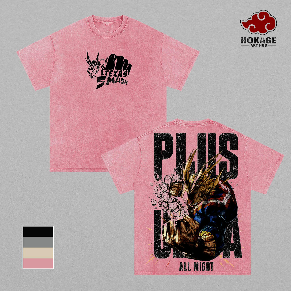 All Might My Hero Academia T-Shirt, Plus Ultra Graphic Tee, Vintage Washed Anime Shirt, Oversized T Shirt, Tank Top, MHA Streetwear, Graphic Tees Men