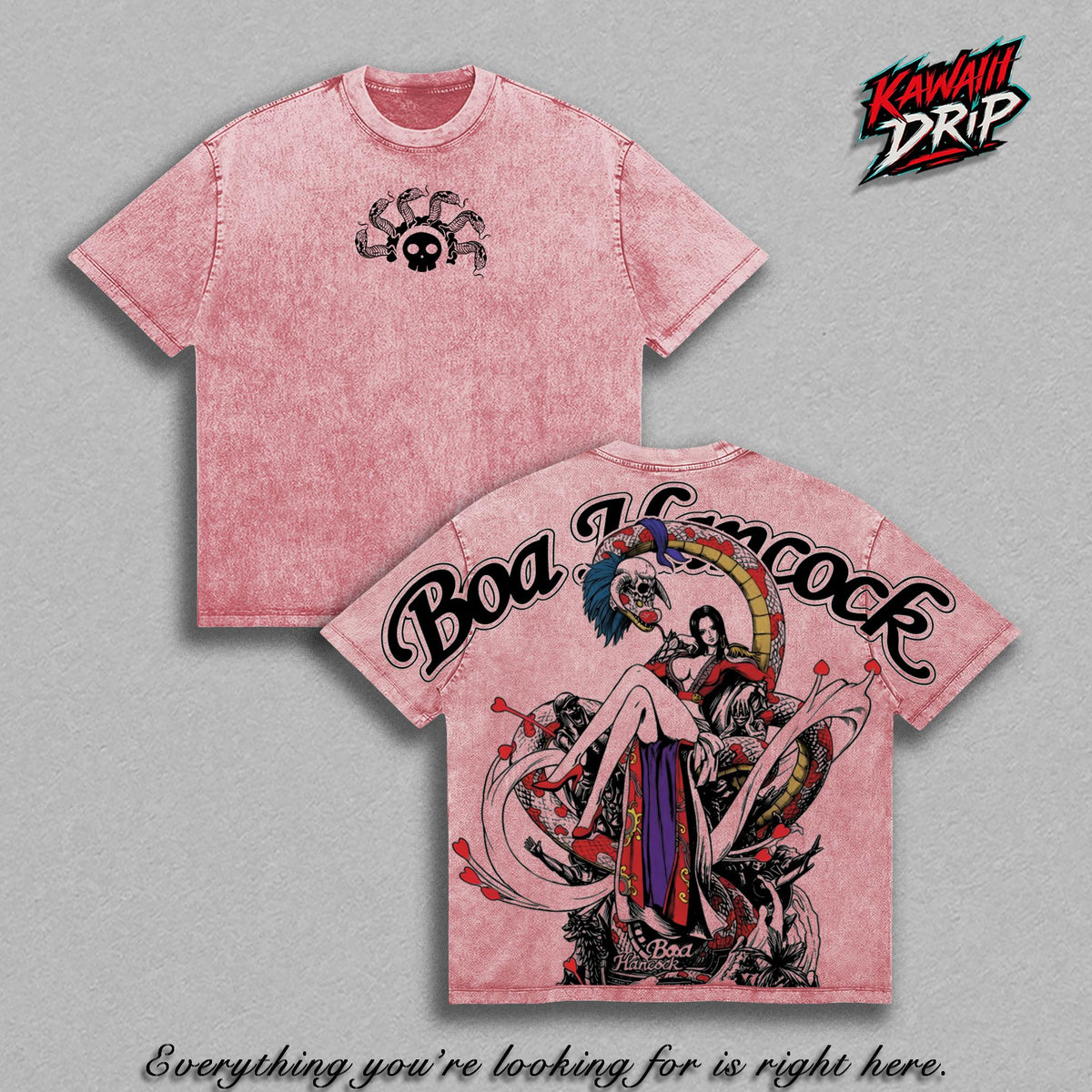 Boa Hancock Snake Princess One Piecee Anime Vintage Washed Tee