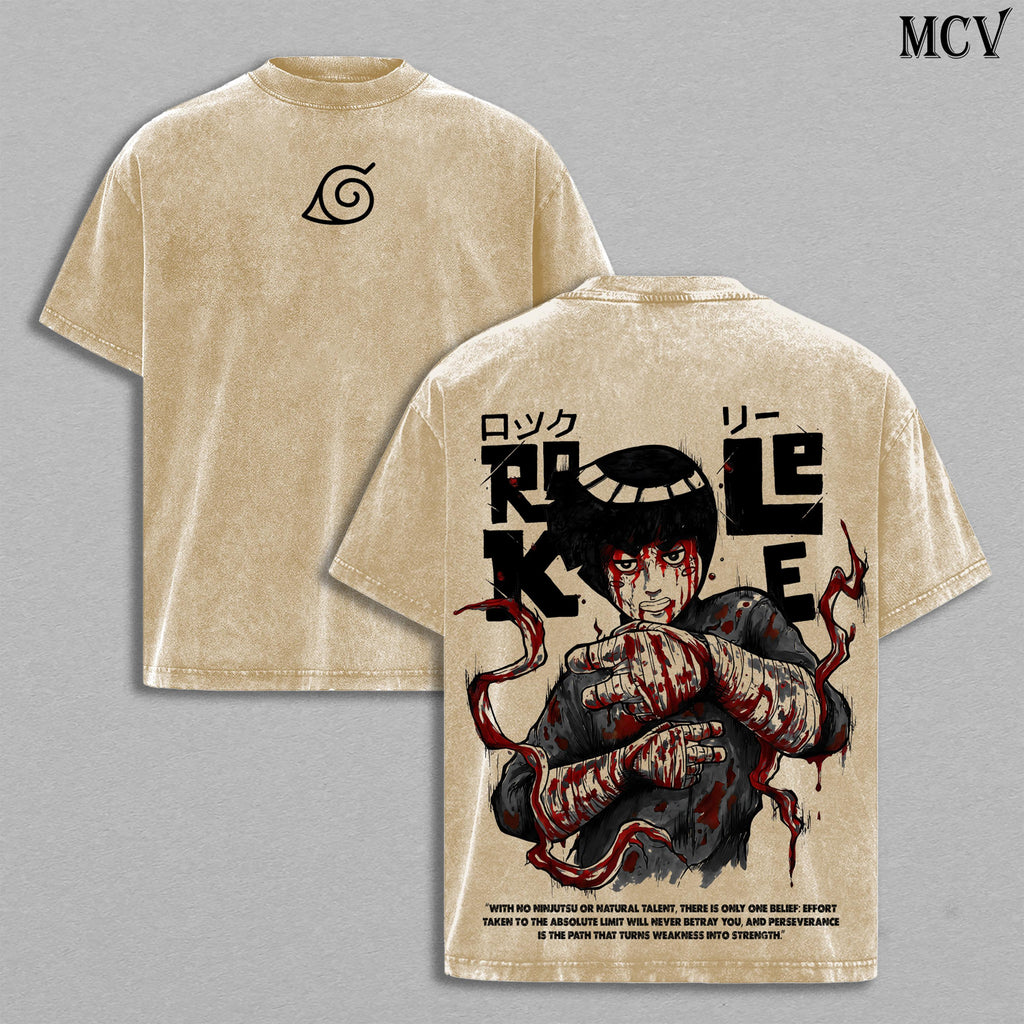 Rock Lee Naruto Anime Vintage Washed Tee