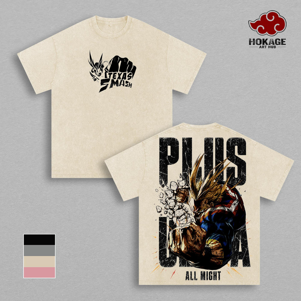 All Might My Hero Academia T-Shirt, Plus Ultra Graphic Tee, Vintage Washed Anime Shirt, Oversized T Shirt, Tank Top, MHA Streetwear, Graphic Tees Men