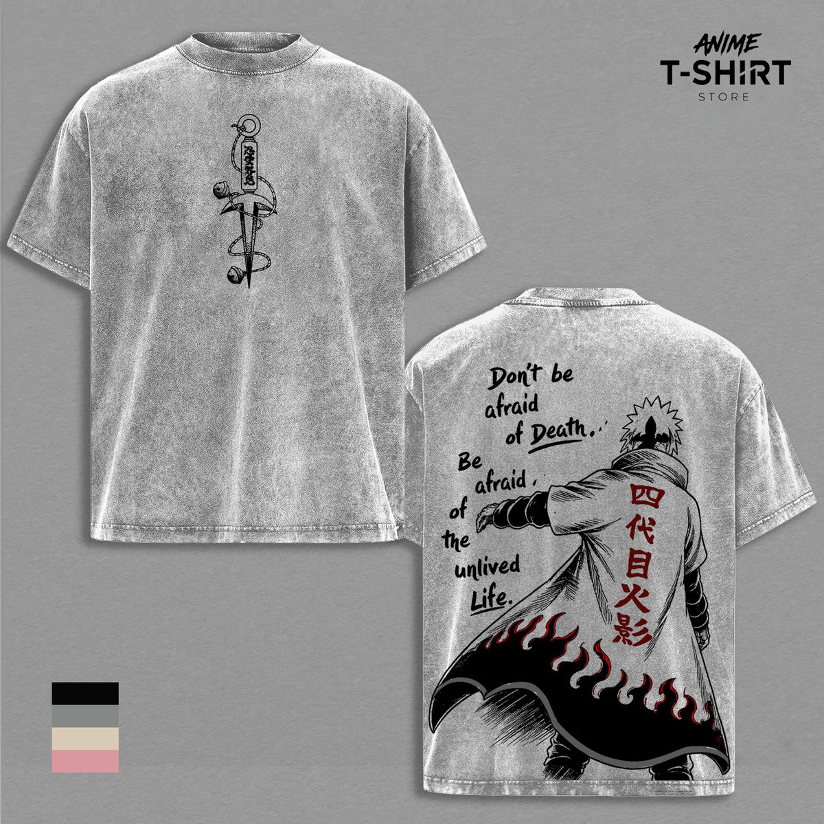 Minato Namikaze Naruto Fourth Hokage Anime Vintage Washed Tee