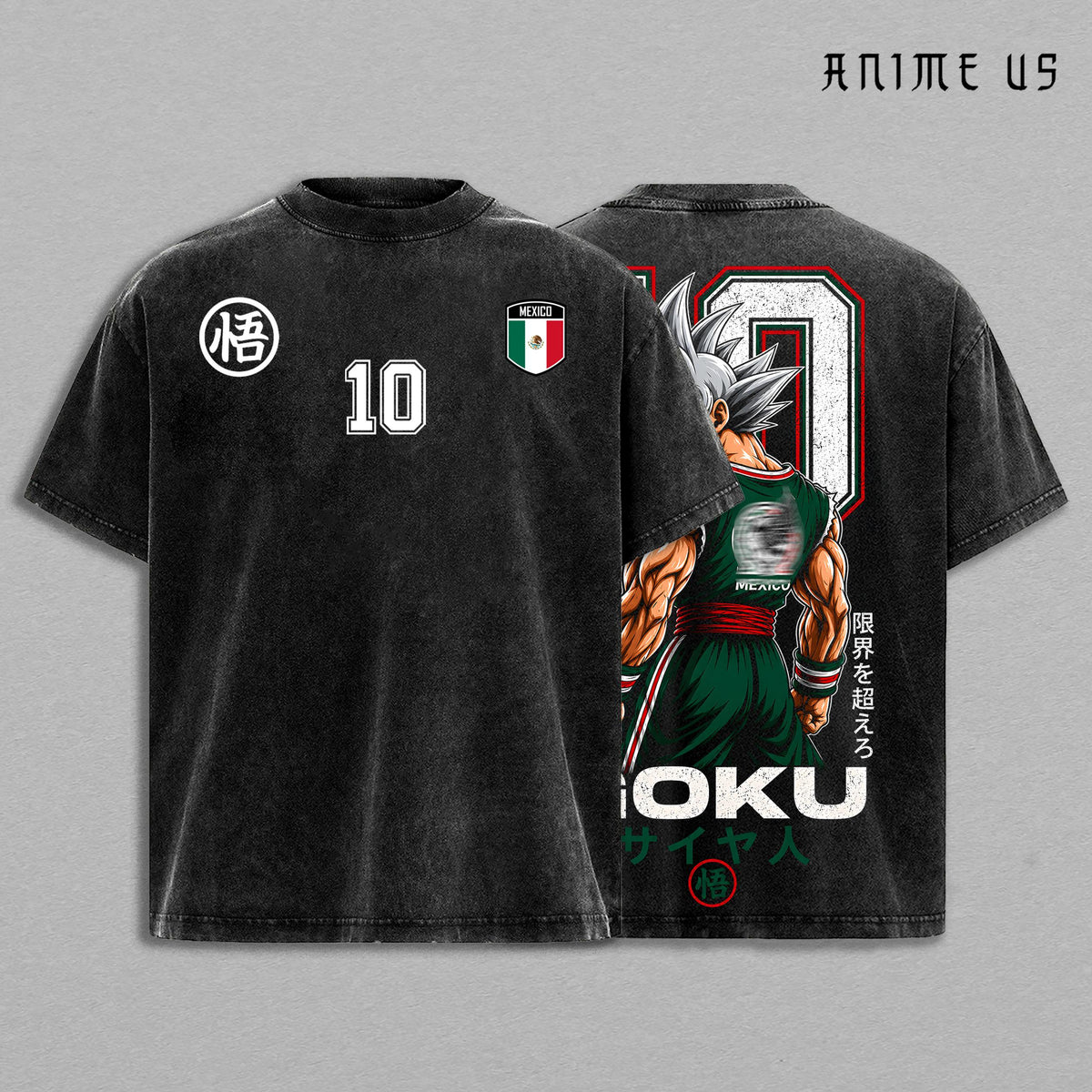 Mexico Global Football 2026 Saiyan Warrior Anime Vintage Washed Tee