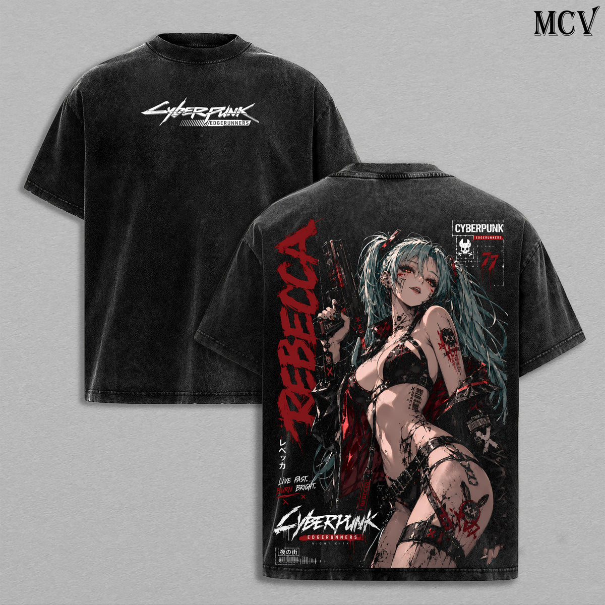 Rebecca Cyberpunk Edgerunners T-shirt - Black