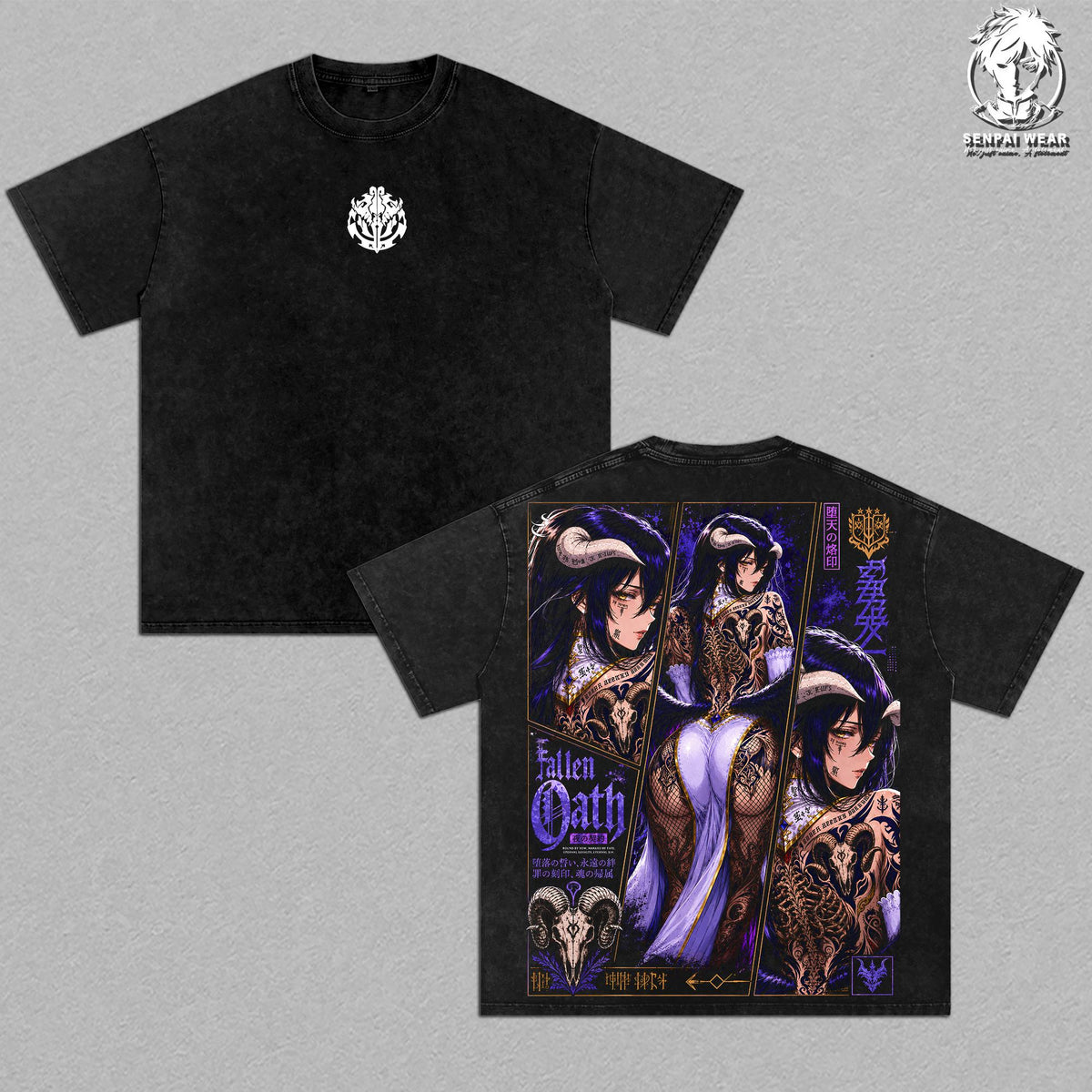 Albedo Succubus Overlord Overseer Of The Guardians Anime Vintage Washed Tee