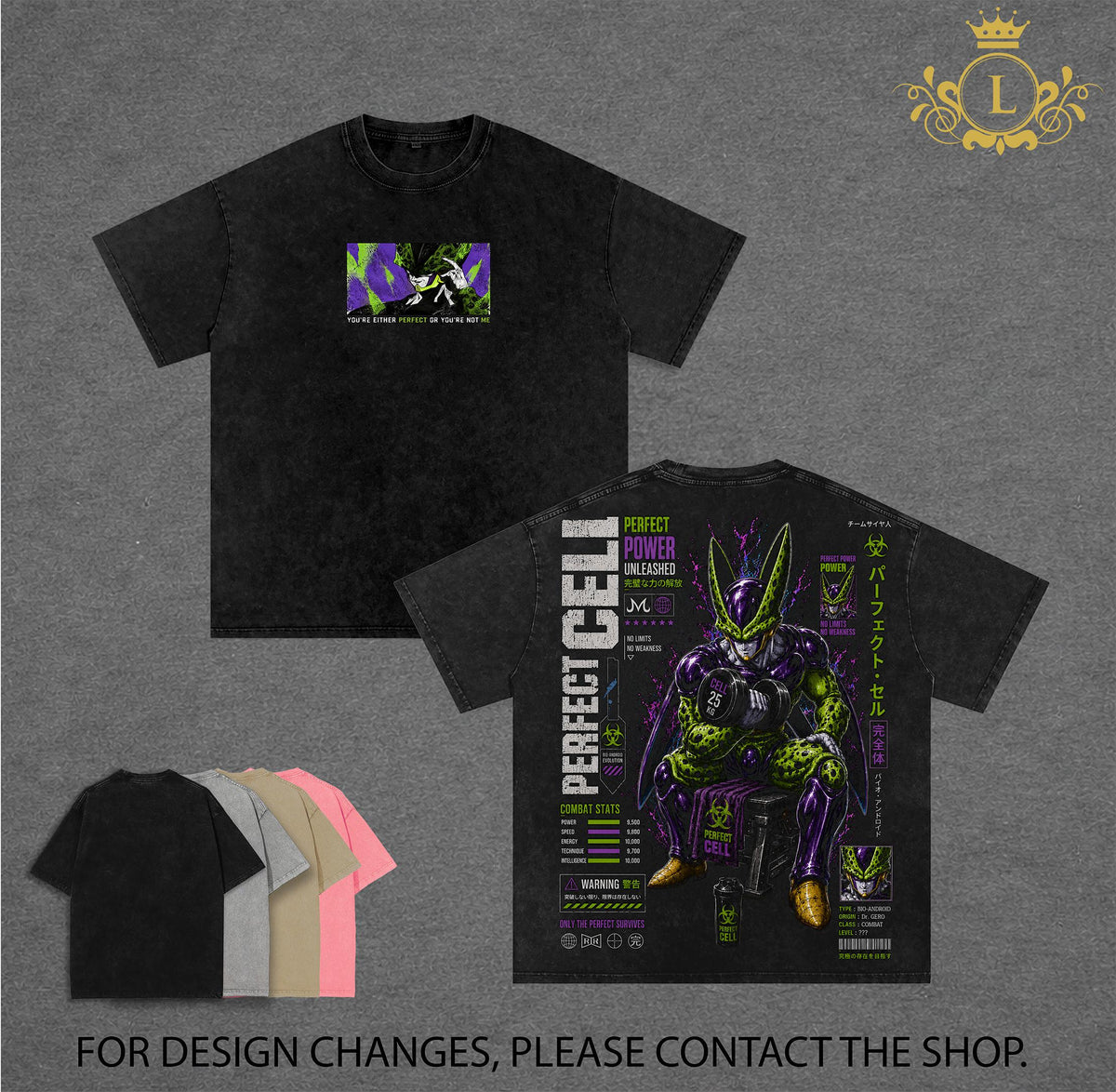 Perfect Cell DBZ Anime Vintage Washed Tee