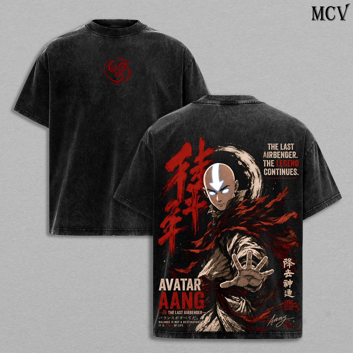 Aang Avatar The Last Airbender Airbender Warrior Anime Vintage Tee