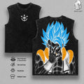 Gogeta DBZ Blue Super Saiyan Anime Vintage Washed Tank Top