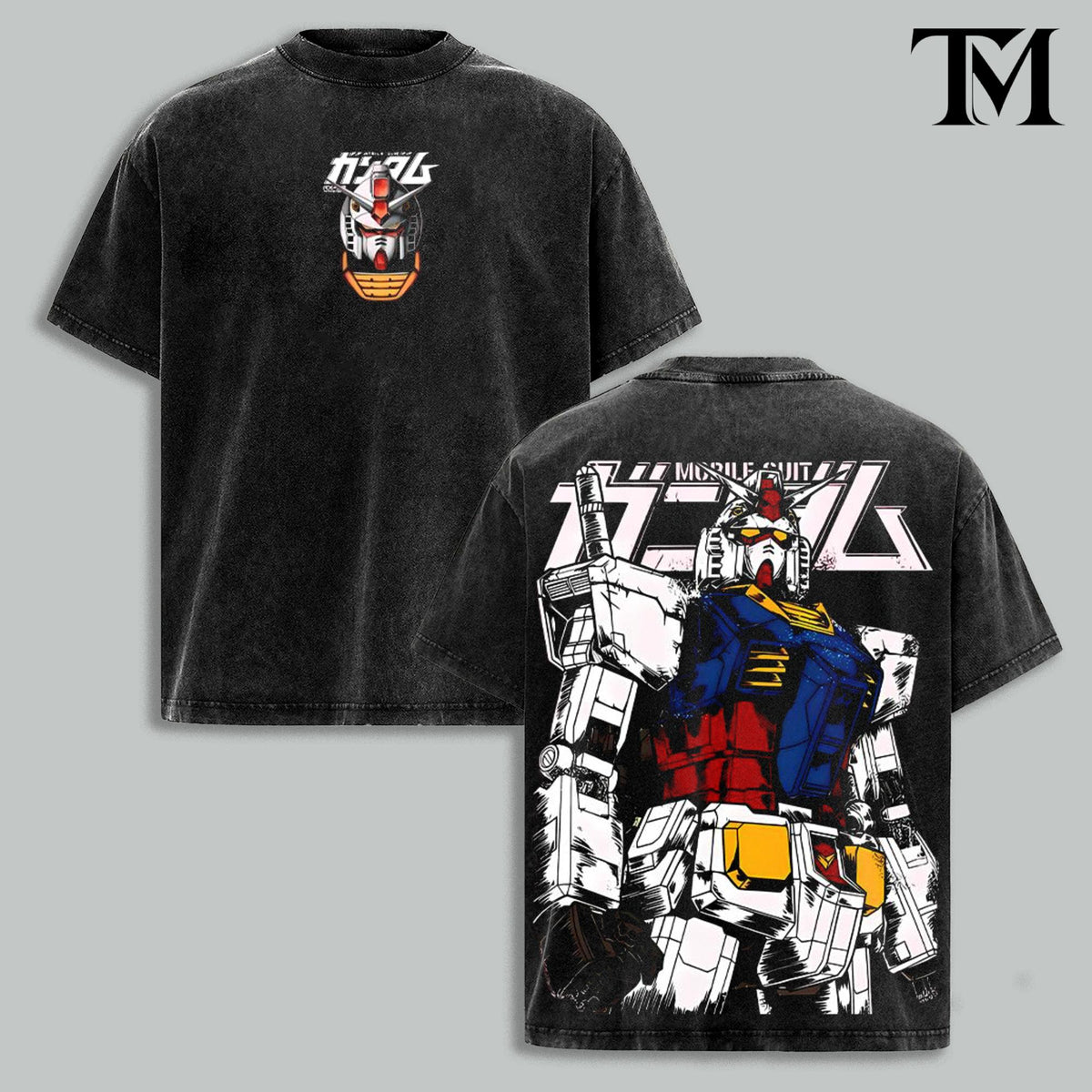 6 Design Gundam RX-78 Mobile Suit Anime Vintage Washed Tee