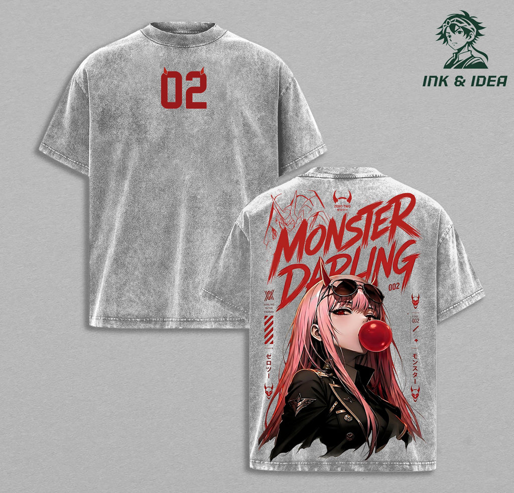 Zero Two Darling in the Franxx Anime Vintage Washed Tee