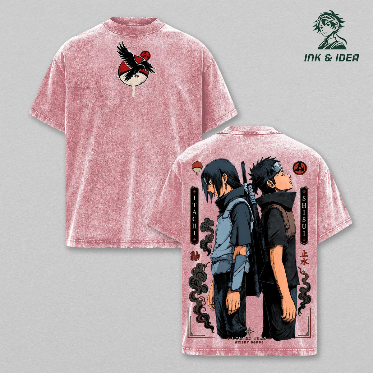 Shisui Uchiha Naruto Shippuden Silent Bonds Anime Vintage Washed Tee